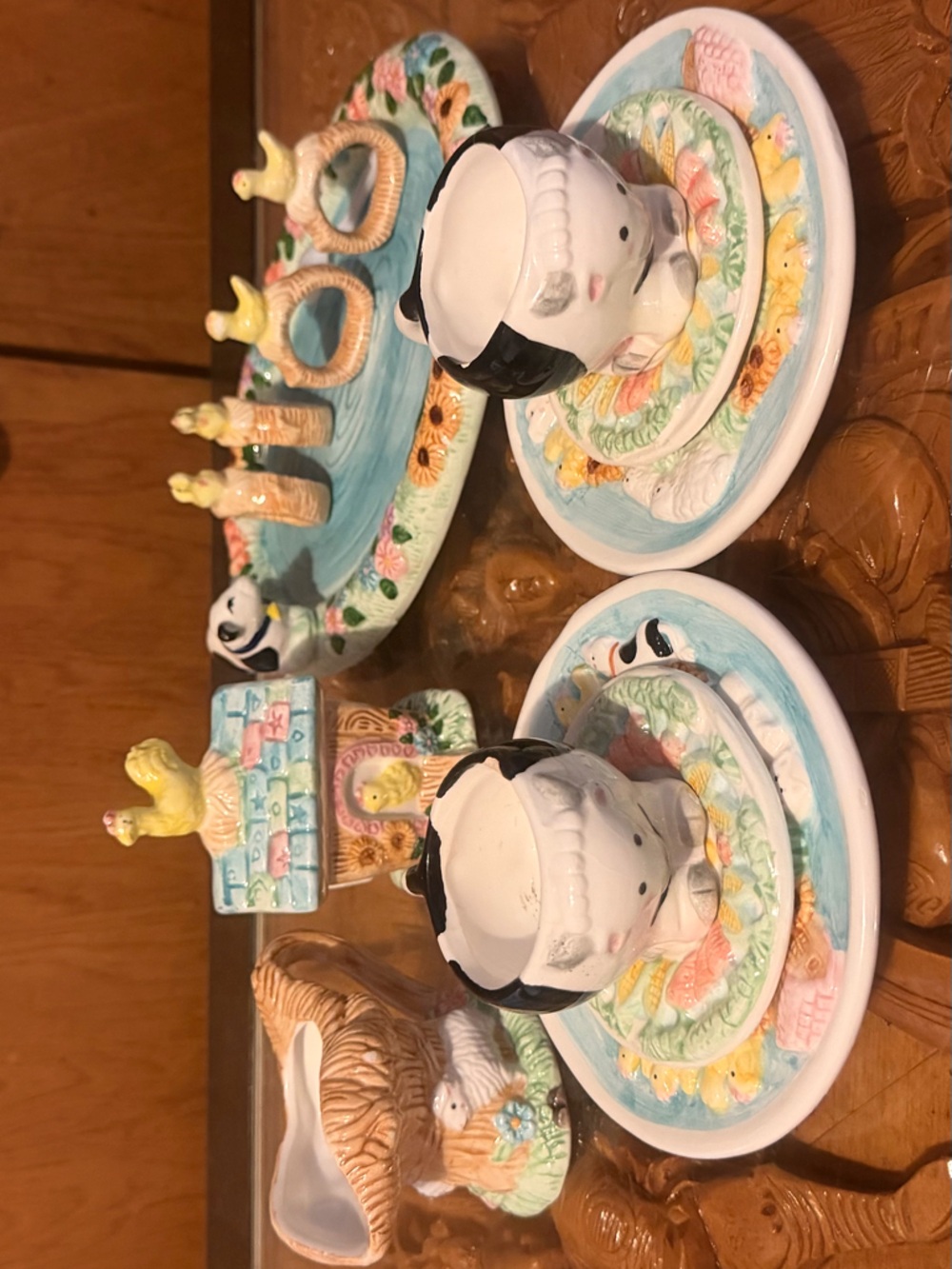 Country Farm Tea Set 1994 Hand Painted Tea Set